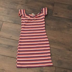 urban outfitters striped bodycon mini dress